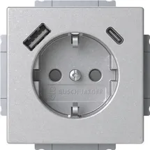Busch-Jaeger USB-Steckdose 20 EUCB2USBAC-83 Alusilber