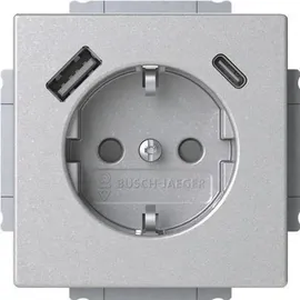 Busch-Jaeger USB-Steckdose 20 EUCB2USBAC-83 Alusilber