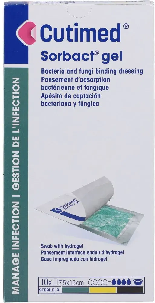 CUTIMED Sorbact Gel Kompressen 7,5x15 cm 10 St