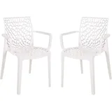 Garden Pleasure CALVERA Stapelstuhl 58 x 52 x 81 cm weiß 2 St.