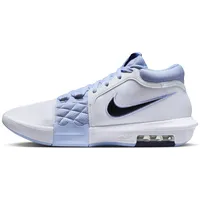 Nike Lebron Witness VIII Basketballschuh, White/Thunder Blue-Aluminum, 42.5