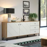 Places of Style Sideboard »Tarragona«, Kommode, Fräsungen in Rautenoptik, Breite 183 cm,