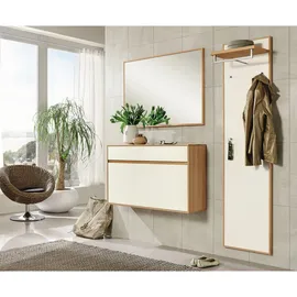 VOSS MÖBEL Garderobenpaneel V100 Lack Weiß, Braun Weiß / Eiche