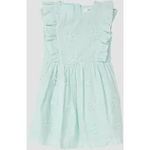 s.Oliver Kurzes Kleid mit Flügelärmeln und floraler Stickerei - türkis - 116