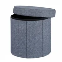 Relaxdays Sitzhocker mit Stauraum Polyester 39 x 10 x 42 cm Dunkelgrau