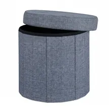 Relaxdays Sitzhocker mit Stauraum Polyester 39 x 10 x 42 cm Dunkelgrau