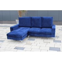 JVmoebel Ecksofa Ecksofa L-Form Sofa Couch Design Blau Polster Textil Sofort blau