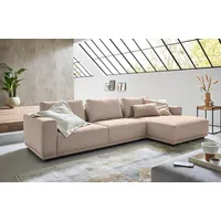 Musterring Ecksofa MUSTERRING "JustB PM200, Holzrahmen in schwarz, wahlw. Sitzvorzug, Breite 316cm", beige (sand), B:316cm H:78cm T:166cm, 94% Polyester, 6% Nylon, Sofas, Ecksofa, Anreihsofa links & Longchair rechts, mit Armlehnen, inkl. Rückenkissen