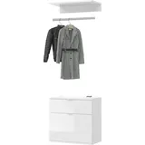 inn.furn Garderobenset 61 cm Weiß
