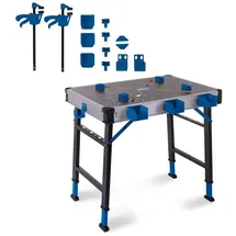 SCHEPPACH Werkbank MDF/Aluminium 848 x 600 x 85 mm blau 5-Fach höhenverstellbar