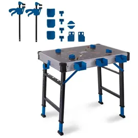 SCHEPPACH Werkbank MDF/Aluminium 848 x 600 x 85 mm blau 5-Fach höhenverstellbar