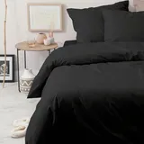 Cinderella Bettwäsche "Weekend in Gr. 135x200, 155x220 oder 200x200 cm", schwarz, B/L: 135cm x 200cm, 1 Stk., 1 Stk., Renforcé, B/L: 80cm x 80cm, 2 Stk., Renforcé, Obermaterial: 100% Baumwolle, Bettwäsche, Bettwäsche aus Baumwolle, Bettwäsche mit Reißverschluss