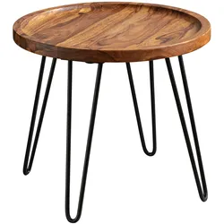Kadima Design Couchtisch aus Sheeshamholz, Modernes Design mit Haarnadelbeinen. 45x41x40 cm