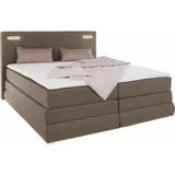 Collection AB Boxspringbett COLLECTION AB "Ninoni", braun, B:195cm L:210cm, Komplettbetten, Boxspringbett, inkl. Bettkasten, Topper und wahlweise mit LED-Beleuchtung, Topseller