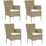 vidaXL Premium Polyrattan Garten-Essstühle 53 x 58 x 84 cm beige 4 St.