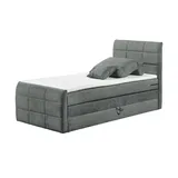 Uno Boxspringbett mit Bettkasten ¦ grau ¦ Maße (cm): B: 103 H: 113