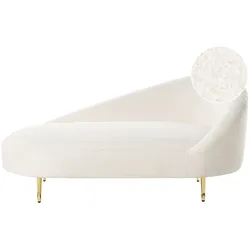 Rechtsseitige Chaiselounge VALREAS Bouclé Cremeweiß