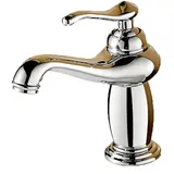 Silber Wasserhahn Antik Messing Retro Für Bad Spüle Armatur Waschbecken Schlauch Nostalgie Chrompolitur Verchromt Chrom Ausgussbecken Cold Hot Hahn Kaltwasser Einhebel Waschbecken Gebürstet XXBB