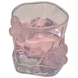 Gläser Trinkgläser Weingläser glas Wasserbecher Trinkbecher Saftglas Wasserglas mit Schmetterlingsdesign 200ML*6