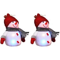 Gravidus 2er Set LED Deko Schneemann Figur Weihnachten