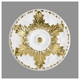 PROVISTON - Stuckrosette Polystyrol Durchmesser 400 mm Weiß Gold Deckenrosette