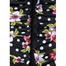 LASCANA Badeanzug, mit floralem Print und Shaping-Effekt, schwarz