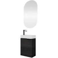 Planetmöbel Badmöbel-Set 40cm mit Spiegel (Anthrazit)