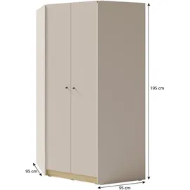 beautysofa Eckschrank Alex 95 x 195 x 95 cm Beige