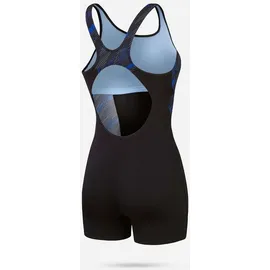 Speedo Hyperboom Splice Badeanzug für Damen, Schwarz/Blau, 38