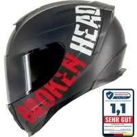 Broken Head BeProud Sport Rot Motorradhelm + Schwarzes Visier