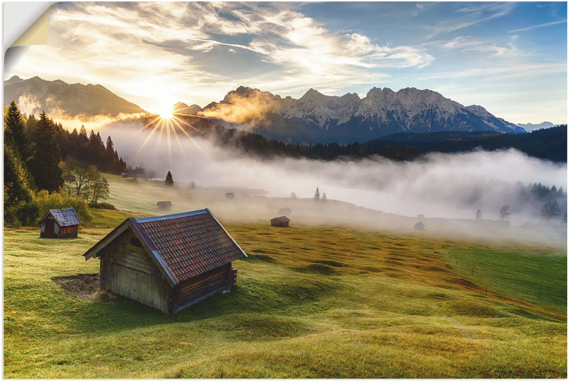 Artland Wandbild »Herbst in Bayern«, Berge & Alpenbilder, (1 St.), als Alubild, Outdoorbild, Leinwandbild, Wandaufkleber, versch. Größen Artland naturfarben