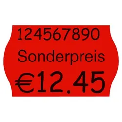 Checkpoint METO Preisetiketten 9420479, 26x16mm, leuchtrot permanent, 21.600 Etiketten 4023218960818 Checkpoint METO 18 Rolle