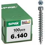 SPAX Holzbauschraube 6 x 140 mm Zylinderkopf T-STAR plus Vollgewinde 4CUT WIROX P3J