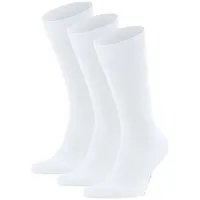 Falke Herren Socken - 3er Pack Family SO, Allrounder Strümpfe, Uni, Baumwollmischung Weiß 39-42