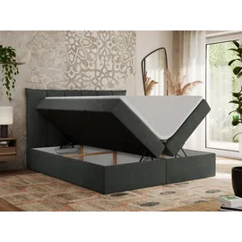 MKS Boxspringbett 160 x 200 cm H3 Dunkelgrau