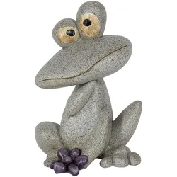 HGD Dekofigur Frosch aus Polyresin im Stein-Design, 22,5 cm hoch