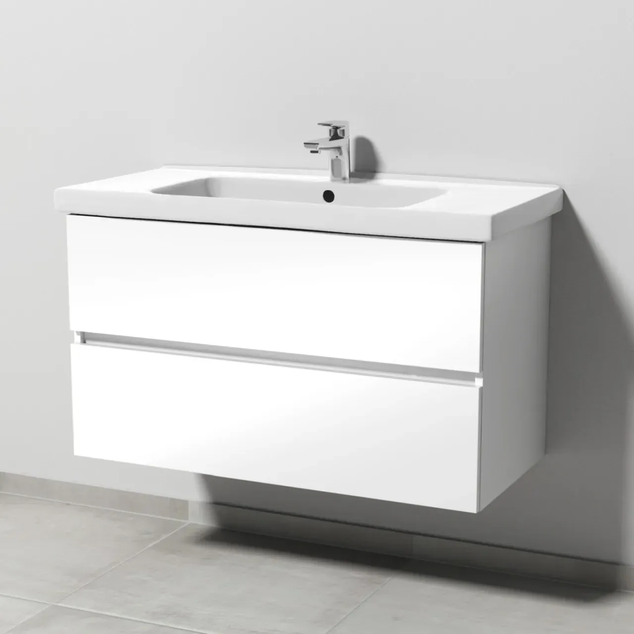 Sanipa Solo One Harmonia Waschtisch-Set 1000mm, weiss glanz PS03278
