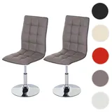 Mendler Esszimmerstuhl HWC-C41 Kunstleder taupe-grau 2er Set