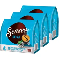 Senseo Decaf Kaffeepads Entkoffeiniert neues Design, 3er Pack, 3 x 16 Pads