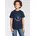 T-Shirt Logo-Print für Jungen Kurzarm Basic-Passform Logodruck Rundhalsausschnitt blau 128/134