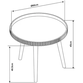 [en.casa] Bongard Weiß Bambus Ø60 x 45 cm