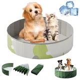 Hundepool Große Hunde, Hunde Pool Faltbarer für Hunde und Tierev, Hundebadewanne Rutschfestem & Kinderpool Hundebecken Für Sommer Garten Outdoor Indoor Haustiere Kinder (Hellgrün, 100 x 30 cm)