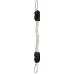 Relaxdays Türkordel Klemmschutz, 2er Set, für Türklinken, Baby & Tier Türsicherung, Stoff Türseil, 60 cm, beige/schwarz