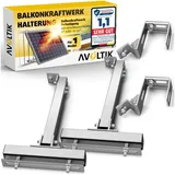 avoltik Solarmodul-Halterung Solarmodul Halterung Alu Aufständerung für Photovoltaik Winkel eckig, (Balkonhalterung 1er oder 2er zur Auswahl, Balkonhalterung 1er oder 2er zur Auswahl, Farbe silber)