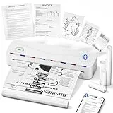 Phomemo M836 Thermodrucker A4, 300DPI Mobiler Drucker Kompatibel mit Handy & Computern, Kabelloser Tragbarer Drucker für Unterwegs, Büro, Schule, Zuhause, Weiß