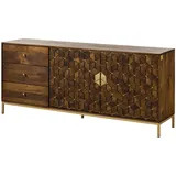 MASSIVMOEBEL24.DE Sideboard Mango 180x40x77 braun geölt DIAMOND #210
