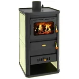 Prity Holzofen Kessel Massivkamin Zentralheizung S2 W10 - Legierter Stahl, Schwarz, Holz, 79 m2, 5 kW Raumheizung, 10 kW Wassererwärmung