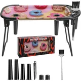 CHEEMAR 24 x 10 cm Metallrolltablett Kegellader für King Size & 1 1/4 Größe vorgerollter Kegel, Kegelvorrollmaschine inklusive faltbarem Ständer, Kegelfüller und Packer