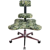 ENHEN Kniestuhl Bremsrichter Kniete Bürostuhl, Ergonomische Kreuzstühle mit Verstellbarem Neigungswinkel und Mittlerer Rücken, Moderner Bequemer Armless Game Stool (Color : Camouflage Color)