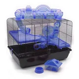 ZooPaul Nagerkäfig Galaxy + Zubehör blau Goldhamster Maus Kleintier Hamsterkäfig